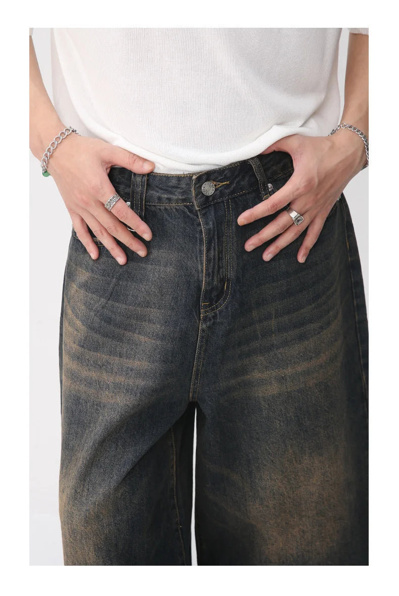 Vintage Wide-Leg Denim Shorts