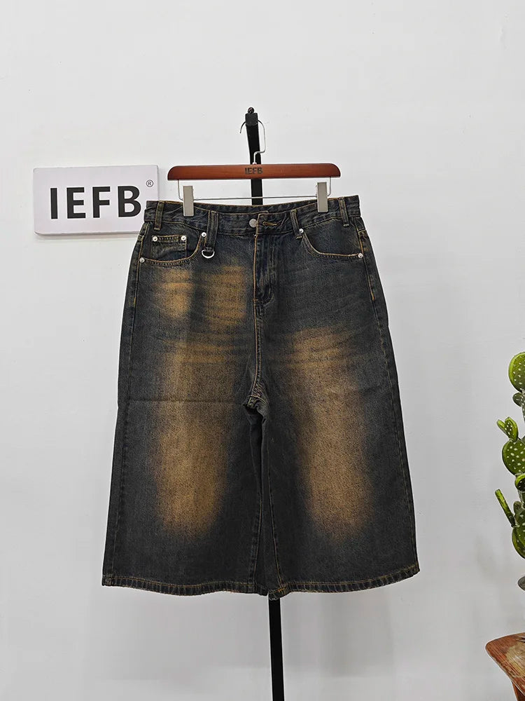 Vintage Wide-Leg Denim Shorts
