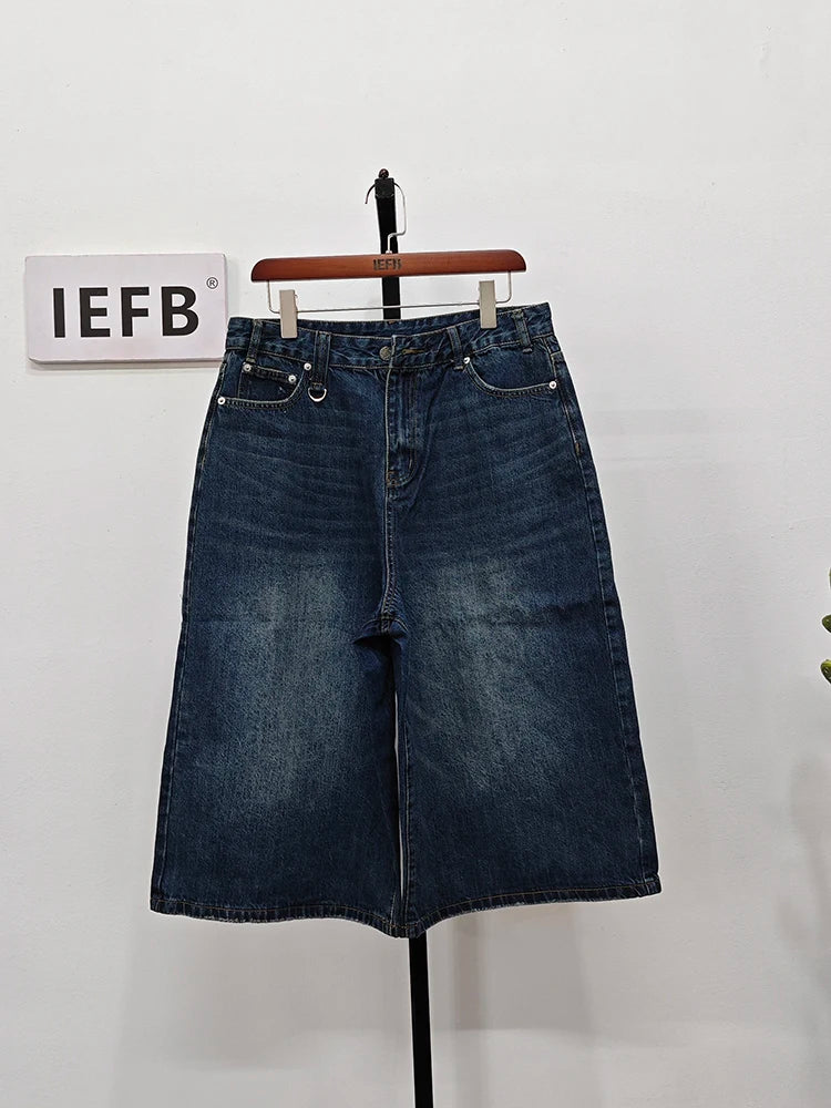 Vintage Wide-Leg Denim Shorts