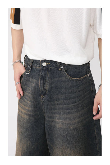 Vintage Wide-Leg Denim Shorts