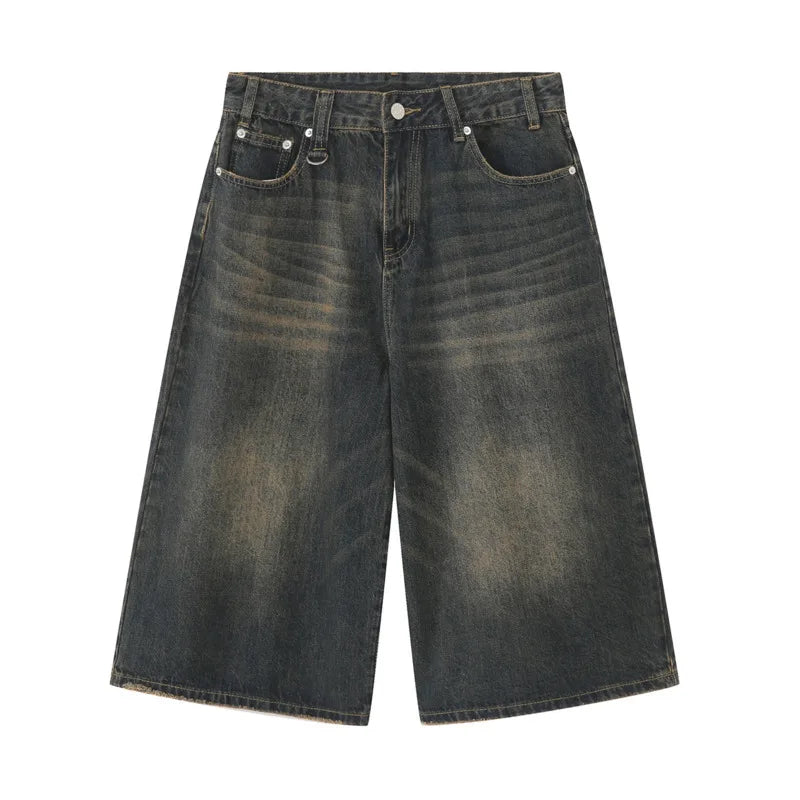 Vintage Wide-Leg Denim Shorts