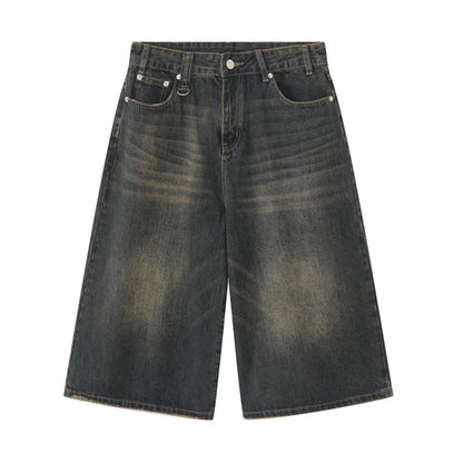 Vintage Wide-Leg Denim Shorts
