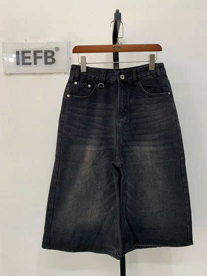 Vintage Wide-Leg Denim Shorts