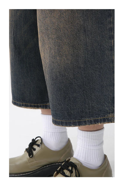 Vintage Wide-Leg Denim Shorts