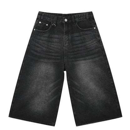 Vintage Wide-Leg Denim Shorts