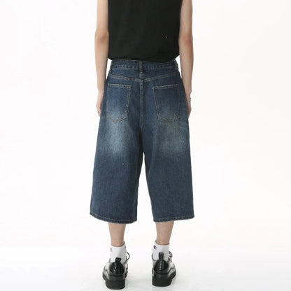 Vintage Wide-Leg Denim Shorts